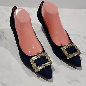 Ey Boutique Dressy Dark Blue Low Heel